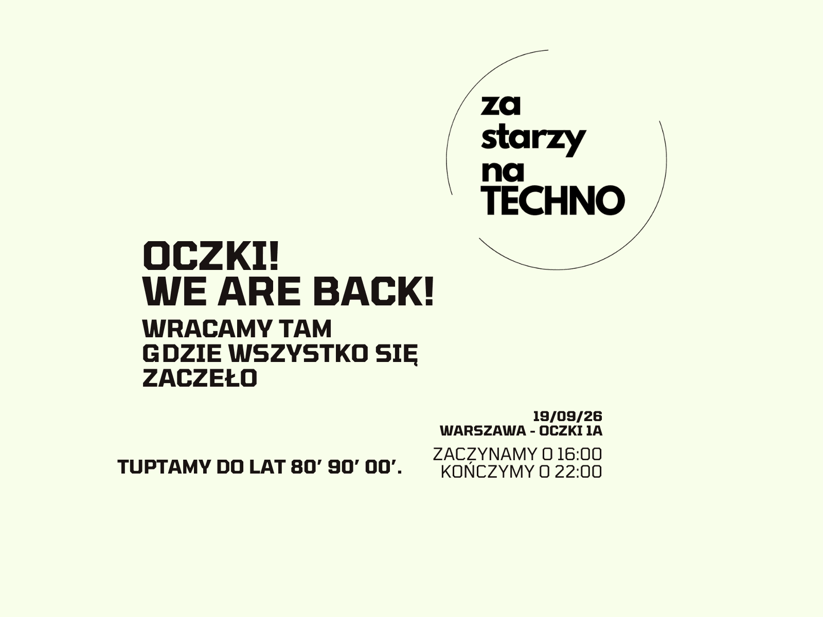 Oczki! We are back.